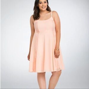 Torrid Georgette Lace Inset Dress, New with Tags